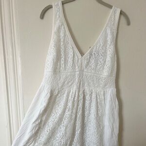 White floral mini dress